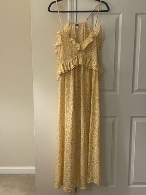 Old Navy Yellow Floral Maxi Dress with Ruffle Detail